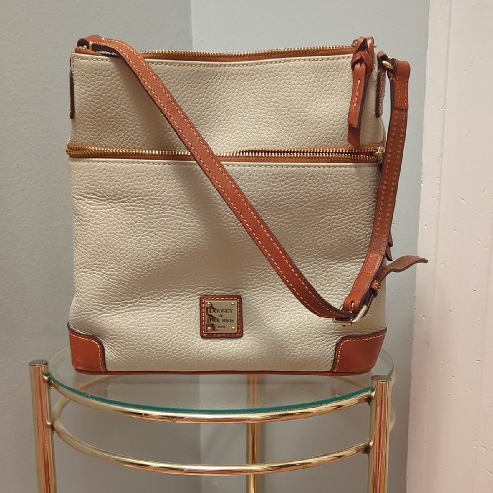 Dooney & Bourke Cream and Brown Crossbody Bag